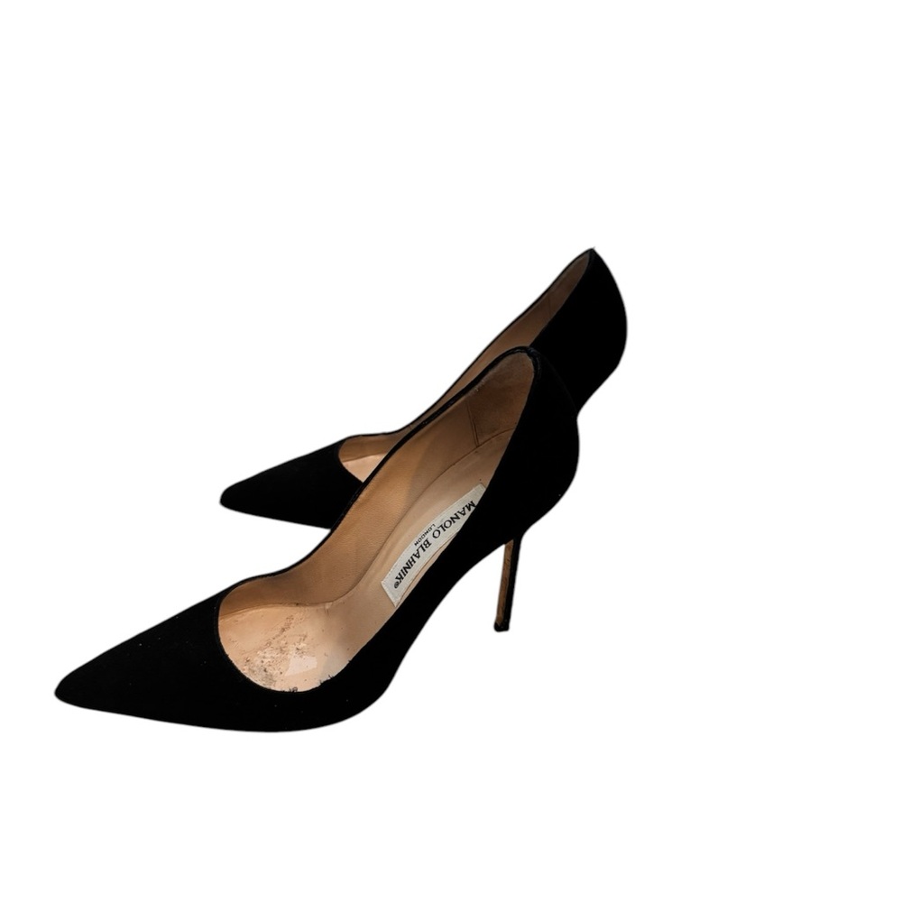 MANOLO BLAHNIK BB 105mm Black Suede Pumps Size 5.5